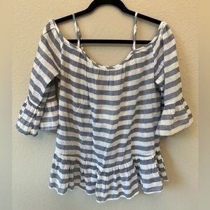 BeachLunchLounge Dress, Blue/White Striped, Small